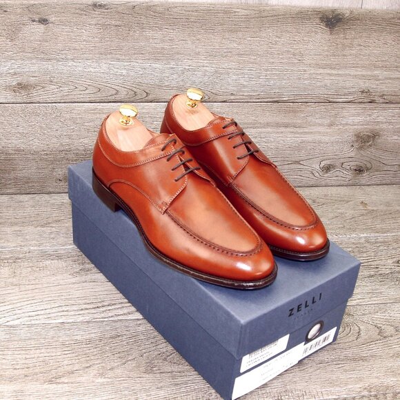 *NIB* $475 Nordstrom ZELLI Italia 9 M Verona Italian Derby Rust * add $15 Trees